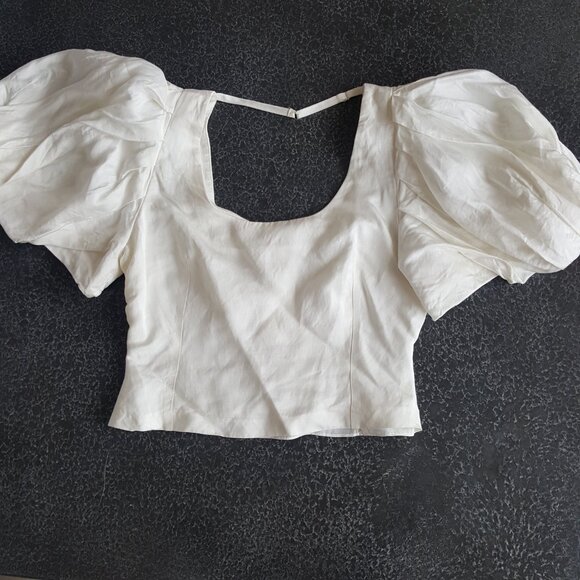 Frame ! Puff Sleeve U-Neck Top ( L ) - Picture 5 of 10